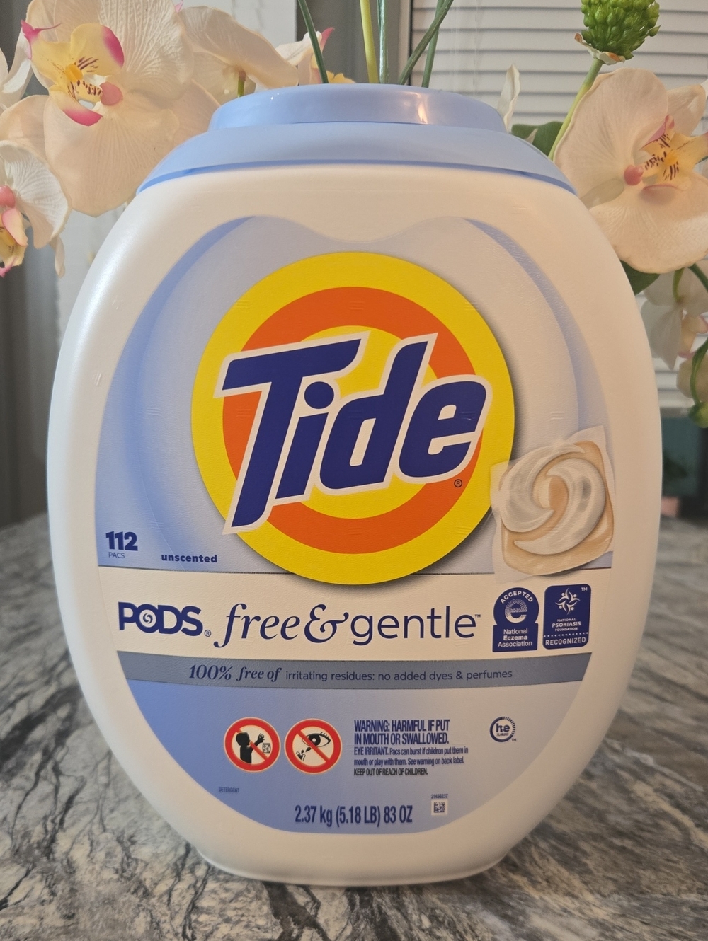 PODS Free & Gentle Laundry Detergent Pacs - Unscented (Light Blue/White)